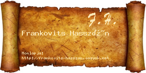 Frankovits Hasszán névjegykártya